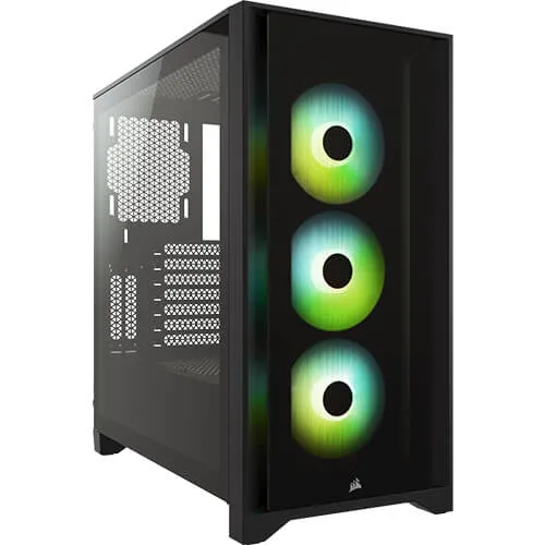 CORSAIR iCUE 4000X RGB Tempered Glass Mid-Tower ATX Case — Black