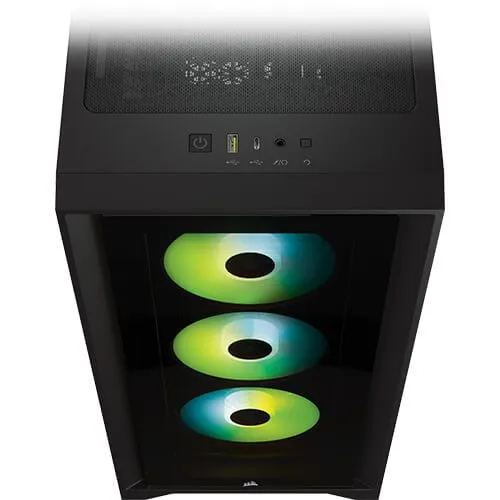 CORSAIR iCUE 4000X RGB Tempered Glass Mid-Tower ATX Case — Black