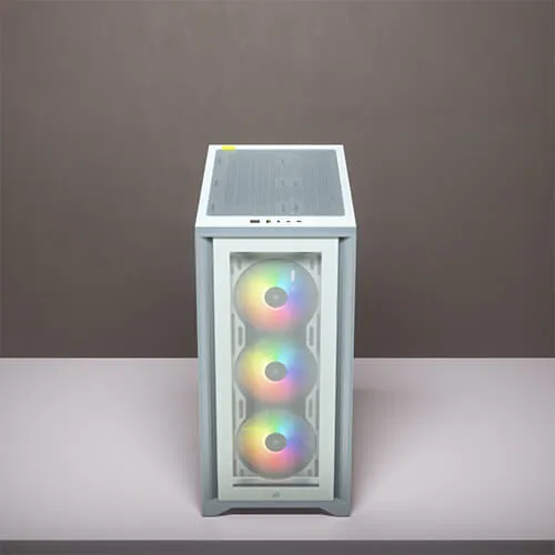 CORSAIR iCUE 4000X RGB Tempered Glass Mid-Tower ATX Case — White