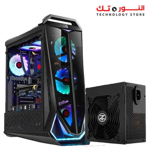 Technozone C11 Gaming RGB Computer Case  WITH 8 RGB FAN+ Power Supply 600w 80 Plus