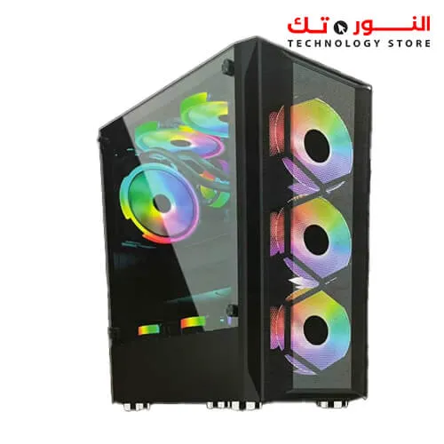 TechnoZone C 270 Gaming RGB Computer Case WITH 5 RGB FAN + Power Supply 600w 80 Plus