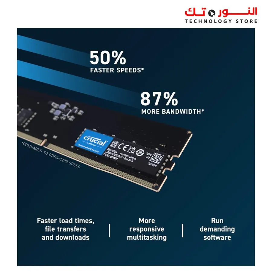 Crucial RAM 32GB DDR5 4800MHZ CL40 Desktop Memory