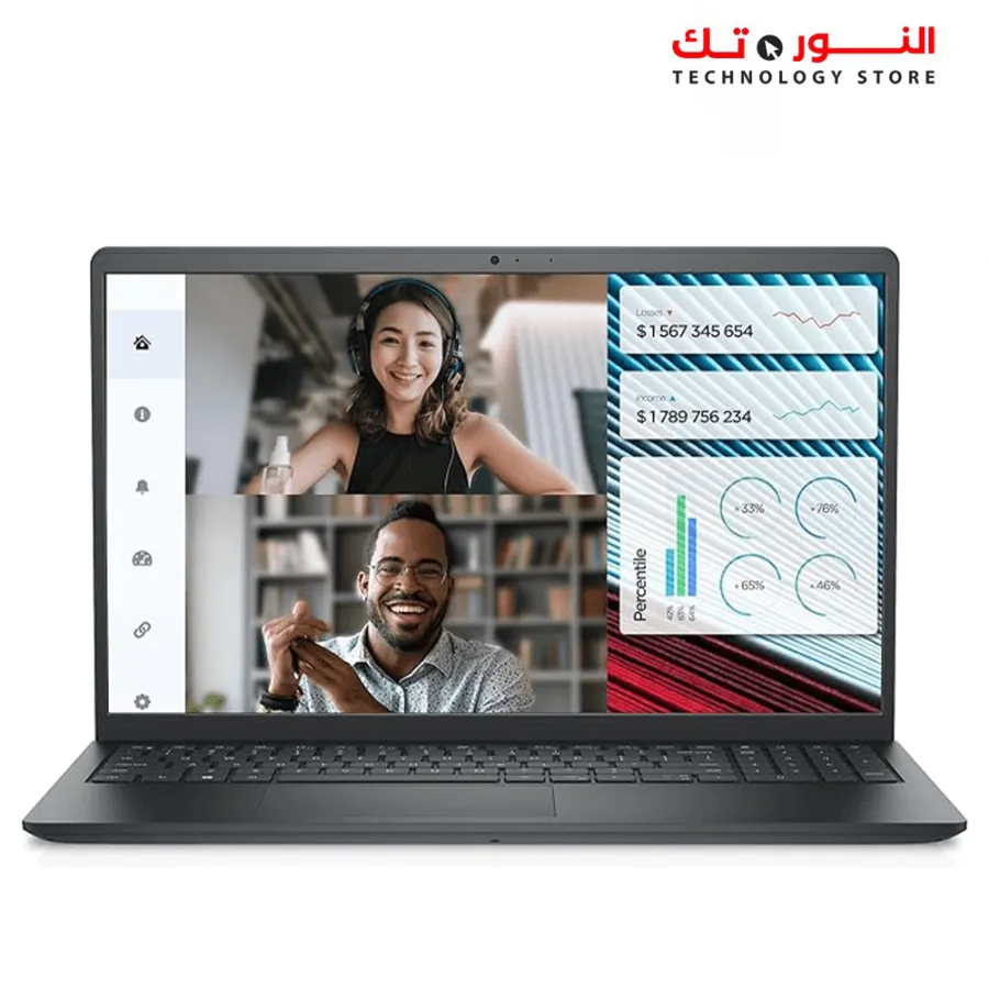 Dell Vostro 3520 Laptop - 12th Intel Core i3-1215U 6-Cores, 8GB RAM, 256B SSD, Intel UHD Graphics, 15.6" FHD (1920 x 1080) 120Hz 250 nits Anti-Glare, Ubuntu - Carbon Black
