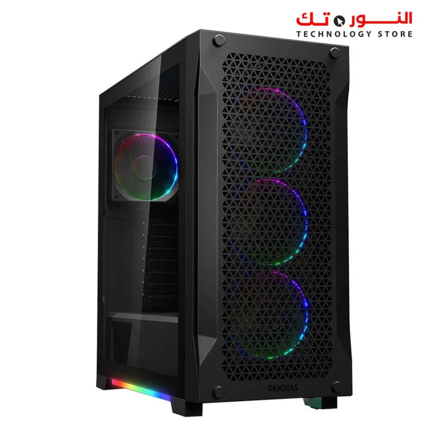 GAMDIAS ATHENA P1 Black 4F-RGB Mid-Tower Gaming Case