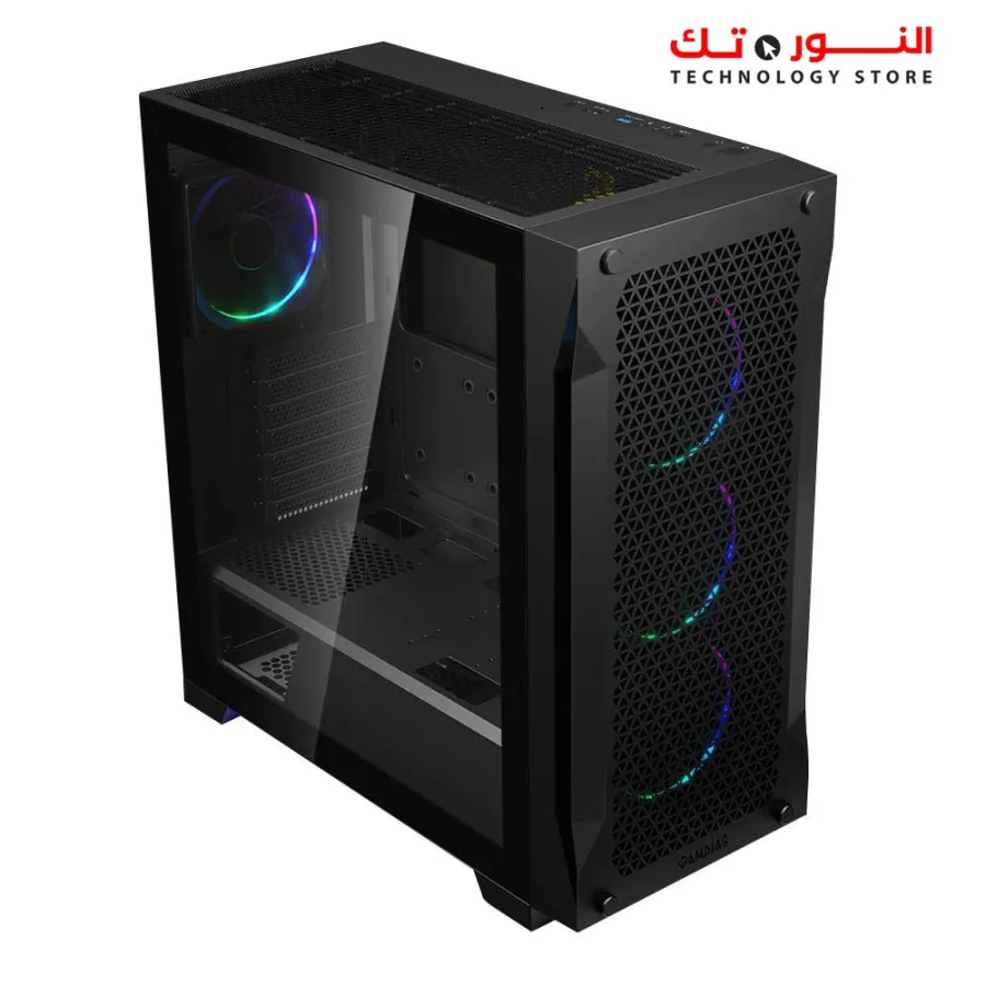 GAMDIAS ATHENA P1 Black 4F-RGB Mid-Tower Gaming Case