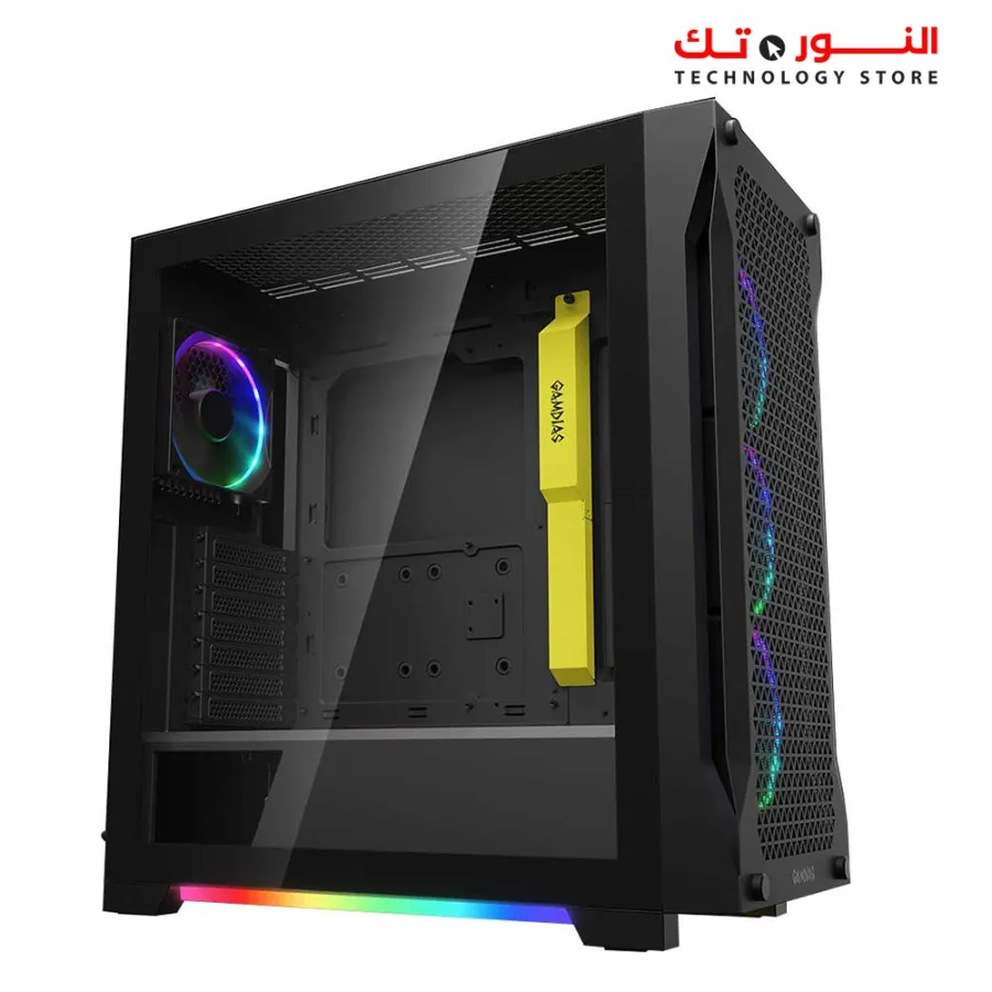 GAMDIAS ATHENA P1 Black 4F-RGB Mid-Tower Gaming Case