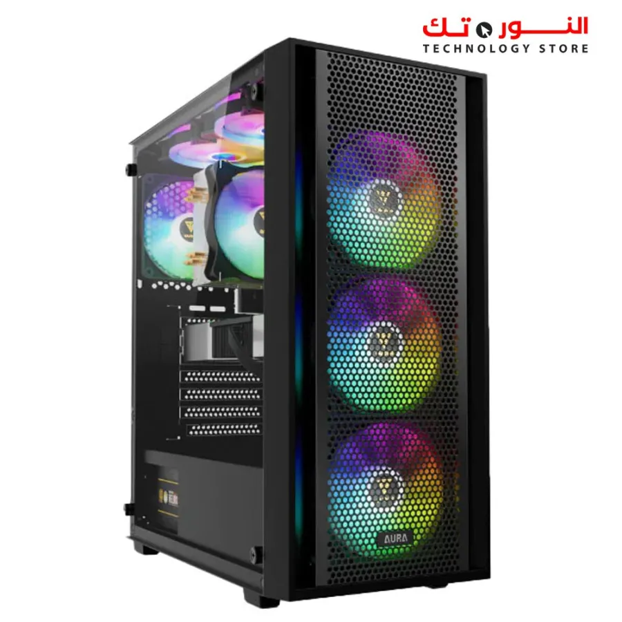 GAMDIAS AURA GC2 Elite ARGB Mid Tower Gaming Case + PSU HELIOS E1-600W