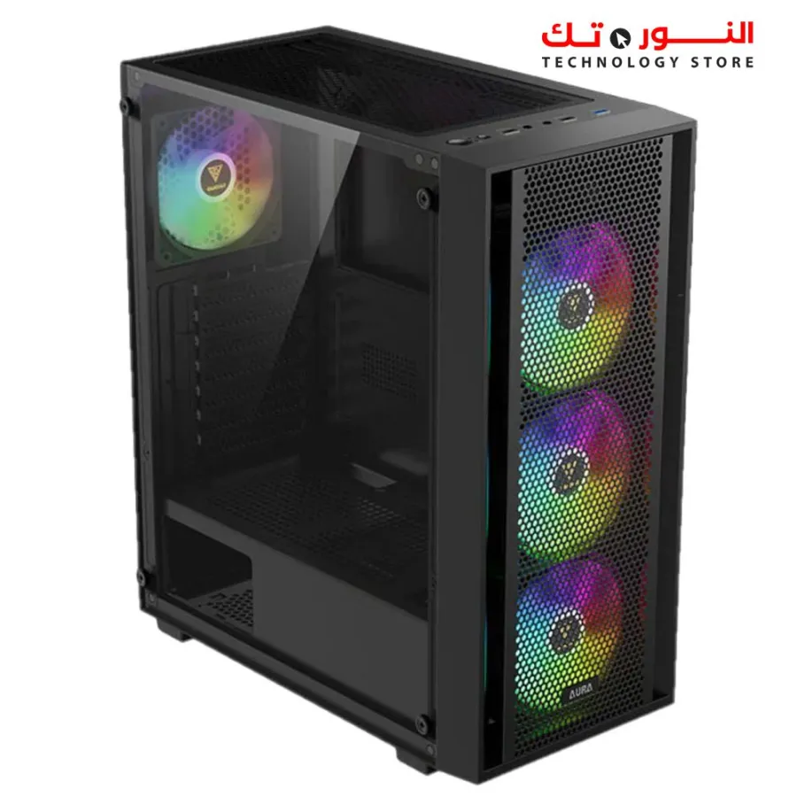 GAMDIAS AURA GC2 Elite ARGB Mid Tower Gaming Case + PSU HELIOS E1-600W