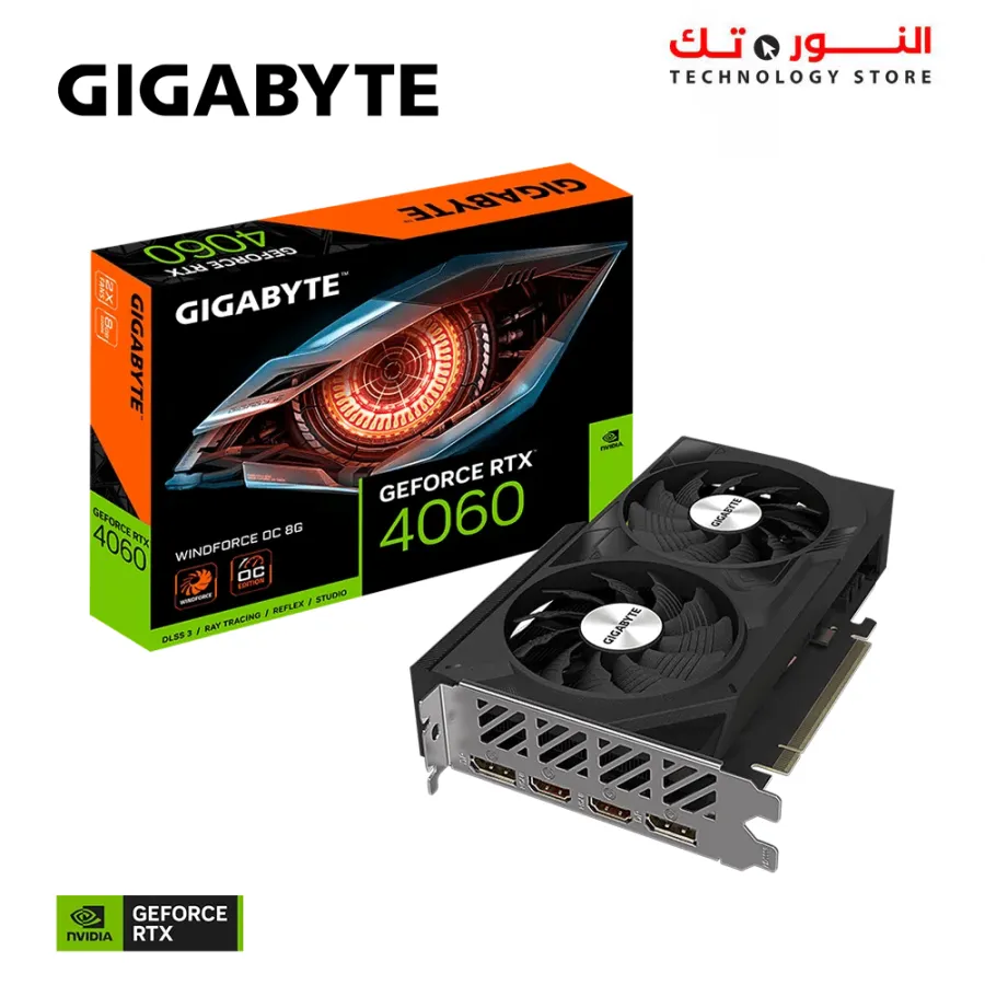 GIGABYTE GeForce RTX 4060 WINDFORCE OC 8G Graphics Card, 2X WINDFORCE Fans, 8GB 128-bit GDDR6