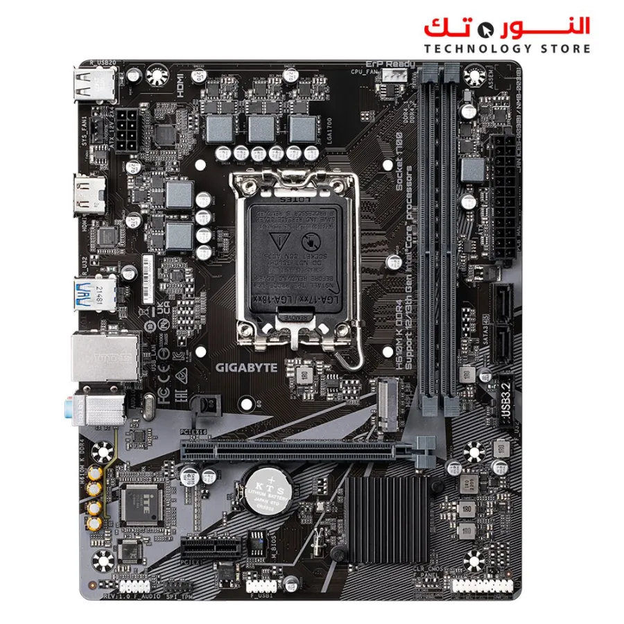 Gigabyte H610M K DDR4 PCIe 4.0 - Design - Gen3 x4 M.2 - GbE LAN - Anti-Sulfur Resistor - Smart Fan 6