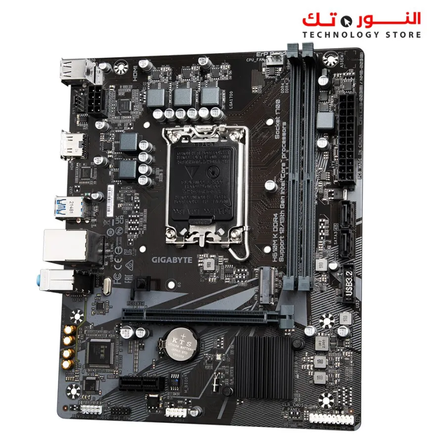 Gigabyte H610M K DDR4 PCIe 4.0 - Design - Gen3 x4 M.2 - GbE LAN - Anti-Sulfur Resistor - Smart Fan 6