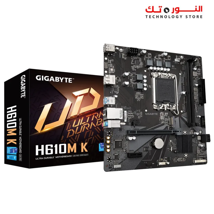 Gigabyte H610M K DDR5 - PCIe 4.0 Design - Gen3 x4 M.2 - GbE LAN - Anti-Sulfur Resistor - Smart Fan 6