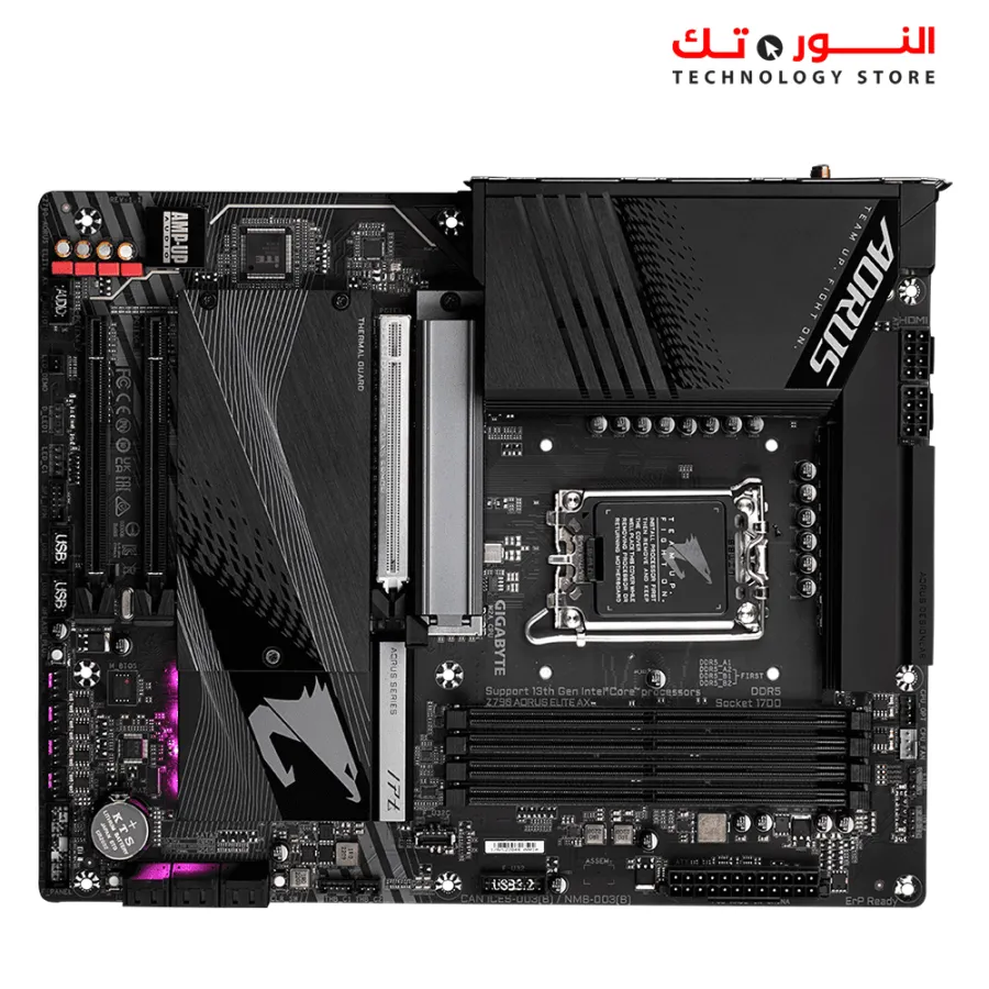 GIGABYTE Z790 AORUS ELITE AX ICE DDR5 LGA 1700 Intel Z790 X ATX Motherboard with DDR5, 4* M.2, PCIe 5.0, USB 3.2 Type-C, Wi-Fi 6E, 2.5GbE LAN, Q-Flash Plus, EZ-Latch Plus