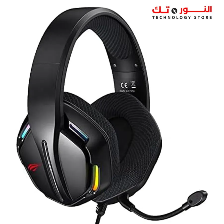 HAVIT H2012d Large Gaming Headset RGB,50MM Stereo With Mic, 3.5MM+USB Input, Black, Wired