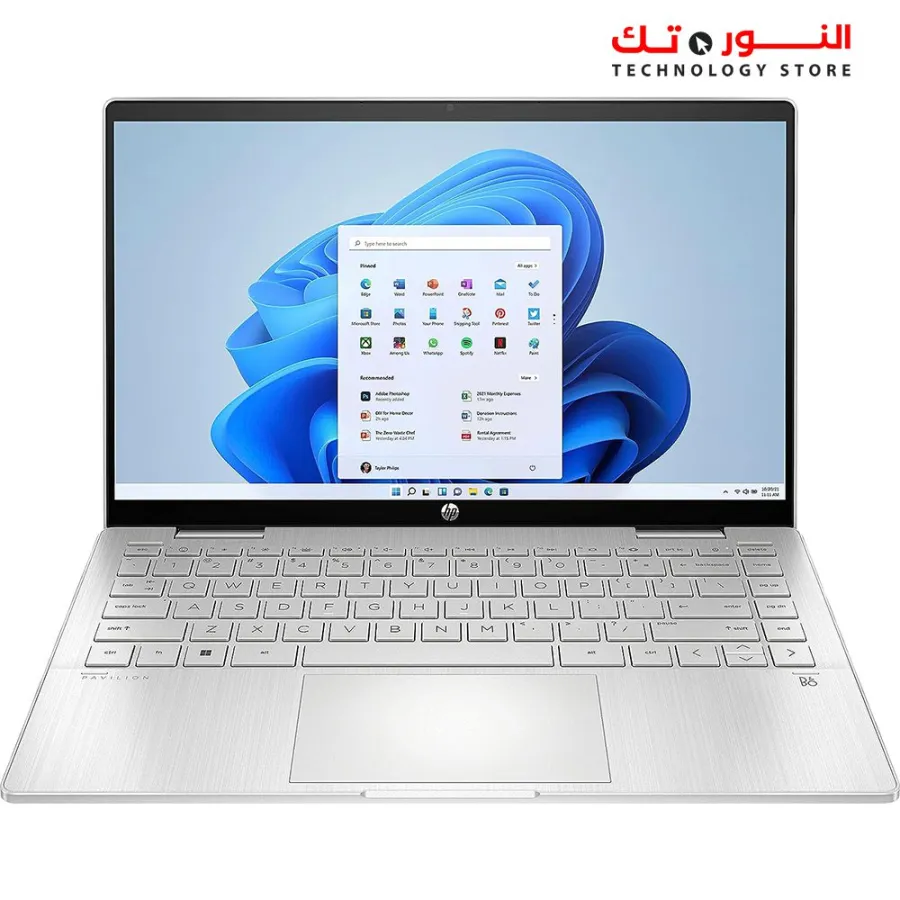 HP Pavilion 14-ek0033dx x360 Convertible 2n1 - intel Core i5-1235U, 8G RAM, 512GB SSD, Intel Iris Xe Graphics, 14" FHD Multi-Touch IPS 250 nits, Win11 - Natural Silver