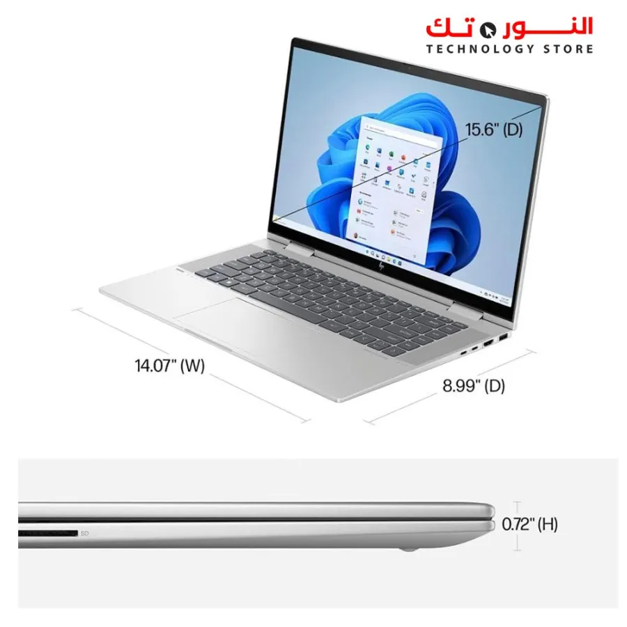 HP ENVY x360 Convert 15-ES2501DX 2x1 -INTEL CORE i7-1260P - Intel Iris Xe Graphics - 16GB RAM - 512GB SSD - 15.6" FHD  Multi Touch IPS - Backlit keyboard - FingerPrint - Windows 11