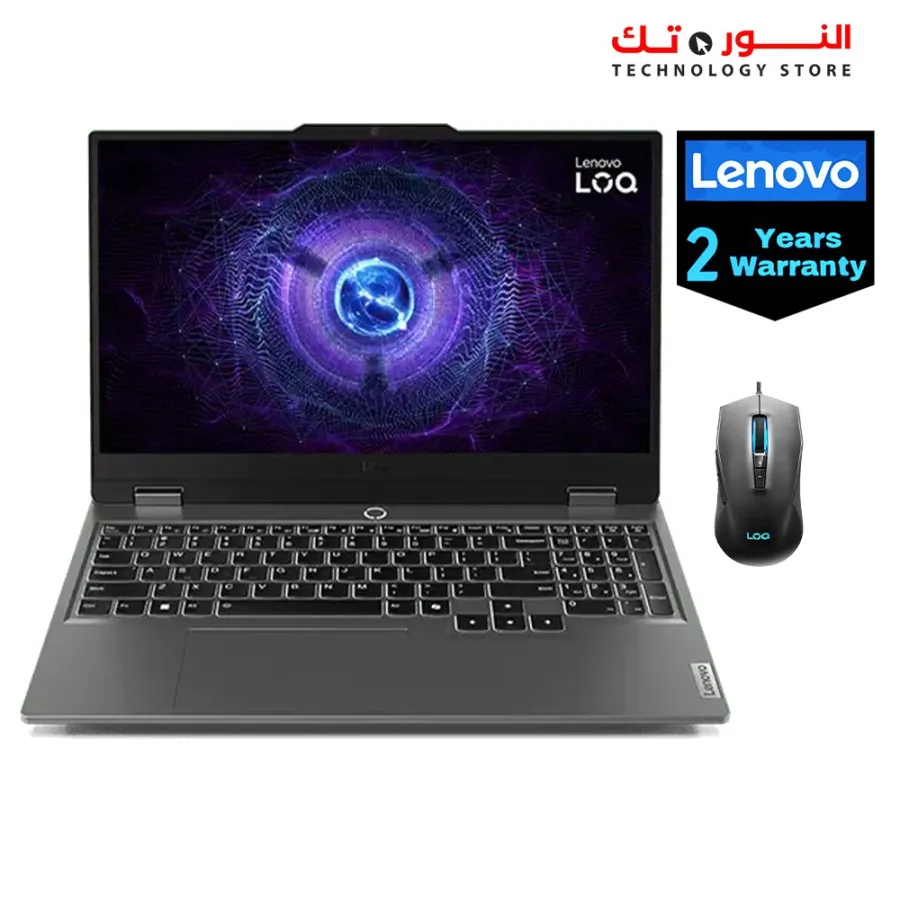 LENOVO LOQ 15IAX9 GAMING LAPTOP INTEL CORE I5-12450HX - NVIDIA RTX 2050 4G - RAM 8G DDR5 - SSD 512G - 15.6 FHD 144HZ G-SYNC SRGB 100% - LOQ GAMING MOUSE - 2Y Warranty