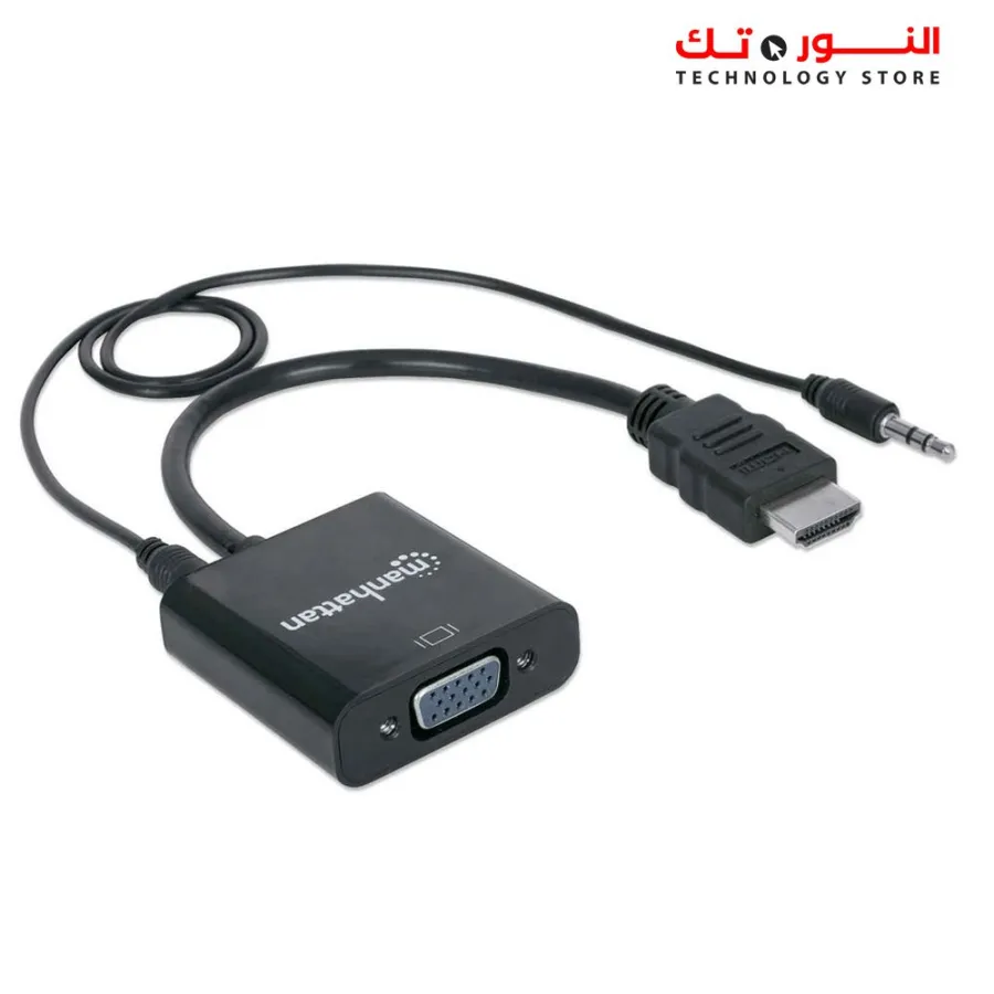 Manhattan 151450 HDMI Male to VGA Female Converter with 3.5mm audio - Black