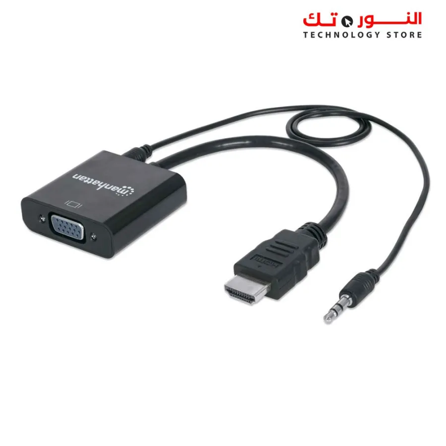 Manhattan 151450 HDMI Male to VGA Female Converter with 3.5mm audio - Black