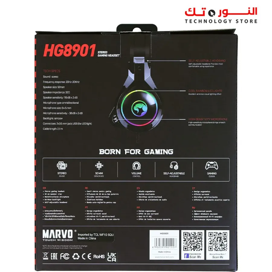 Marvo scorpion hg8901 wired rgb gaming headset