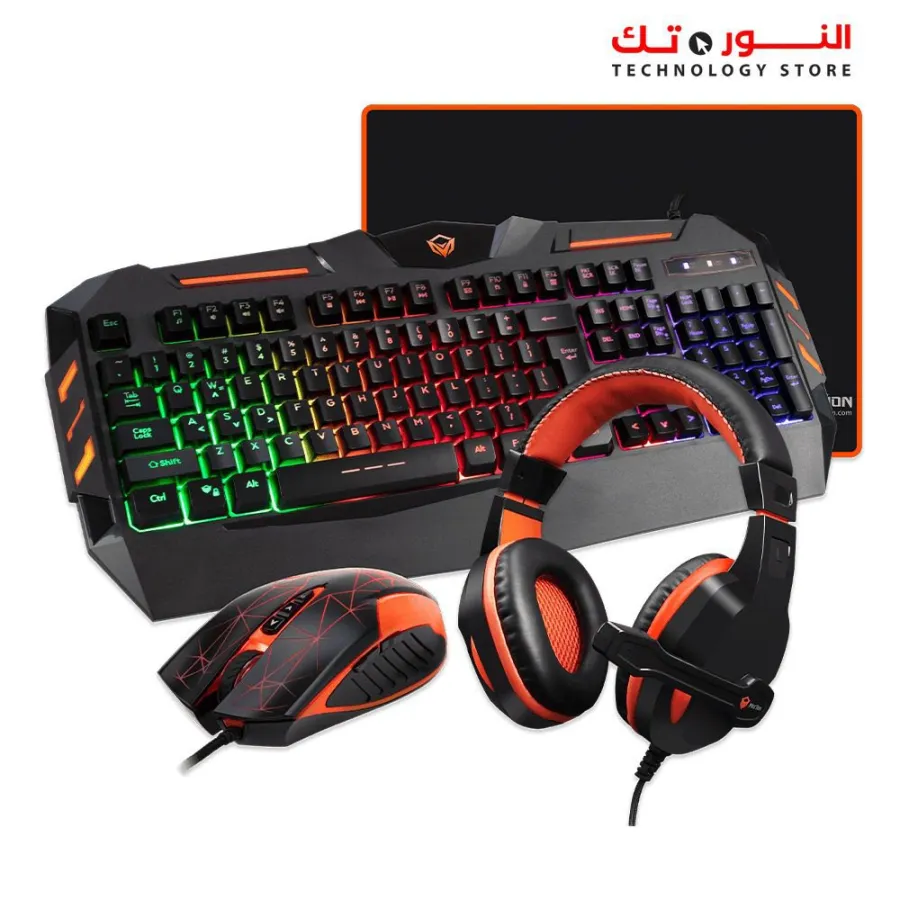 Meetion C500 (4 IN 1) Mouse+Arabic Keyboard+Headset+Mouse Pad Backlit Gaming Combo Kits