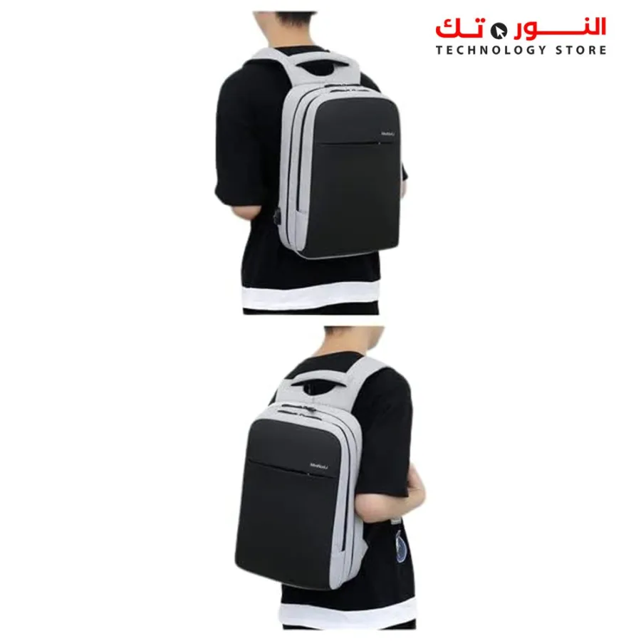 MEINAILI - 1802 15.6″ Laptop Backpack Waterproof With USB Outport gray