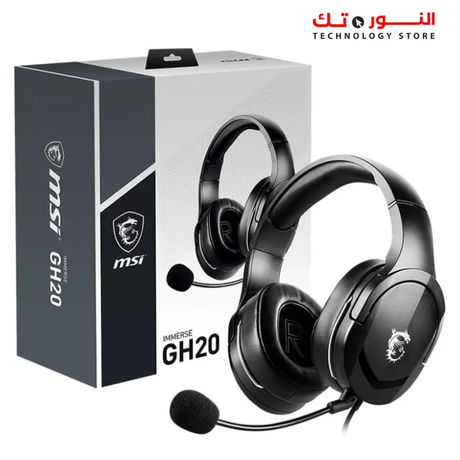 MSI Immerse GH20 Wired Gaming Headset  Adjustable Lightweight Design