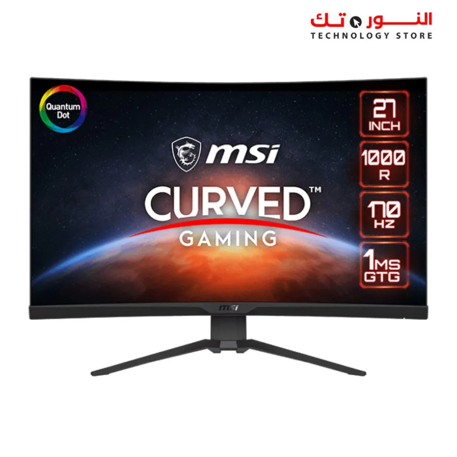 MSI MAG 275CQRF-QD 27 Inch WQHD Curved Gaming Monitor - 1000R 2560 x 1440 Rapid VA , Quantum Dot Panel, 170Hz / 1ms GTG, AMD FreeSync Premium, HDR Ready, DisplayHDR 400 - DP 1.2a, USB Type-C/HDMI