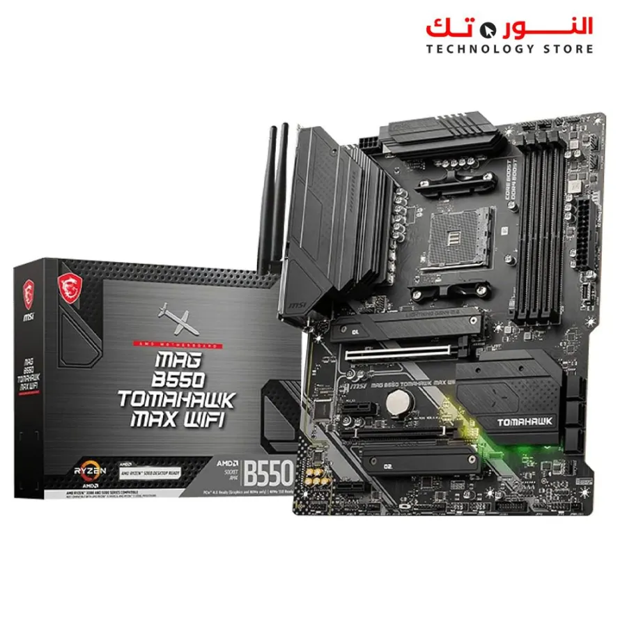 MSI MAG B550 Tomahawk MAX WiFi Gaming Motherboard (AMD Ryzen 5000 Series, AM4, DDR4, PCIe 4.0, SATA 6Gb/s, M.2, USB 3.2 Gen 2, HDMI/DP, Wi-Fi 6E, Bluetooth 5.2, 2.5Gbps LAN