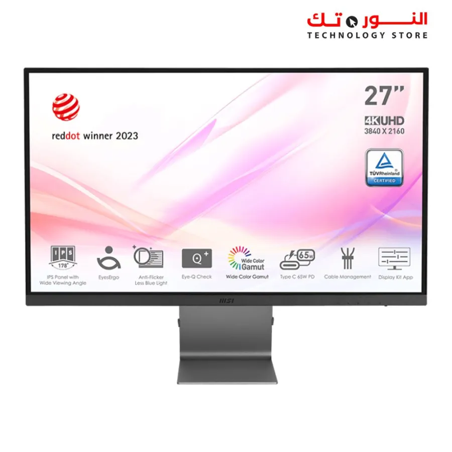 MSI Modern MD271UL - 27" Monitor - 3840 x 2160 (UHD) 4K - IPS - 60Hz - 4ms - HDMI - DP Port - USB C - Tilt