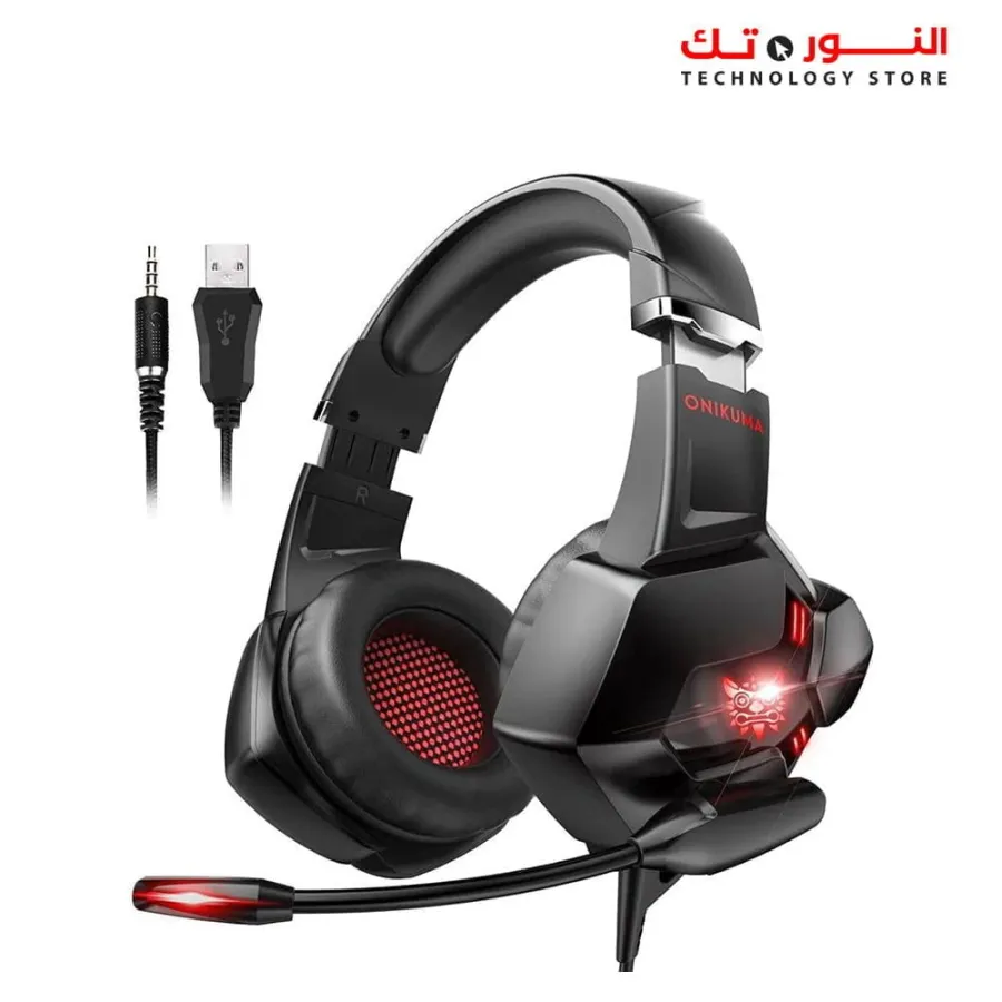 ONIKUMA K11 Gaming Headset with Mic, Noise Canceling 3D Surround Sound & LED Light For Mobile PC PS4 Mac, Xbox One (adapter Not Included FOR Xbox)