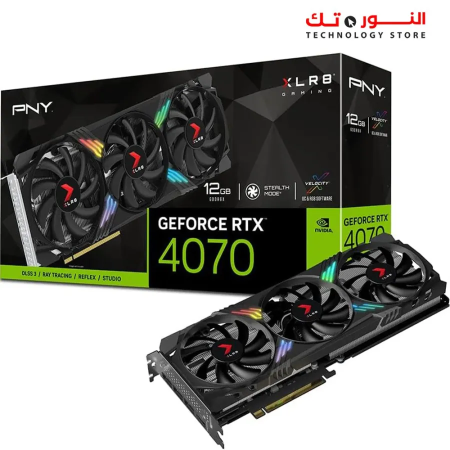 PNY GeForce RTX 4070 12GB XLR8 Gaming Verto Epic-X RGB Triple Fan Graphics Card DLSS 3