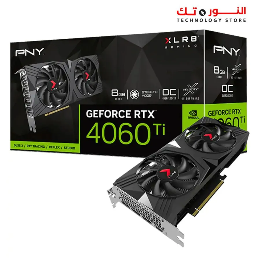 PNY NVIDIA GeForce RTX 4060 Ti XLR8 Gaming VERTO OC Dual Fan 8GB Graphics Card