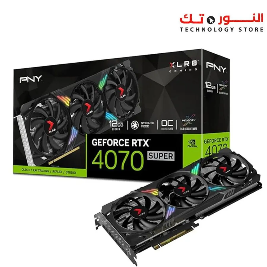 PNY Verto GeForce RTX™ 4070 Super 12GB GDDR6X OC Dual Fan Graphics Card DLSS 3