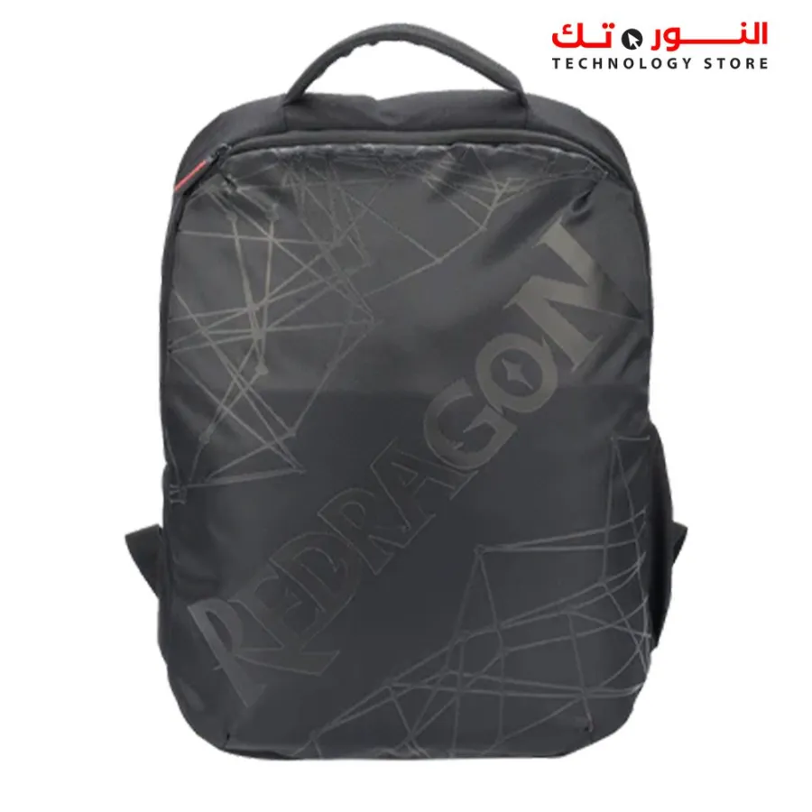 Redragon GB-76 Travel Laptop Backpack, Business Workstation Computer Gaming Backpack w/ Durable Double-Layer Fabric Liner, Modern Line Logo Print & Large Front Pocket, Fits Up to 18" Laptop