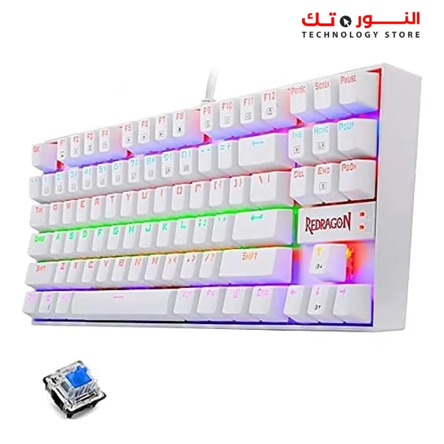 "redragon K552 Rainbow Mechanical Gaming Keyboard Blue Switch 87 Key Tkl Design "