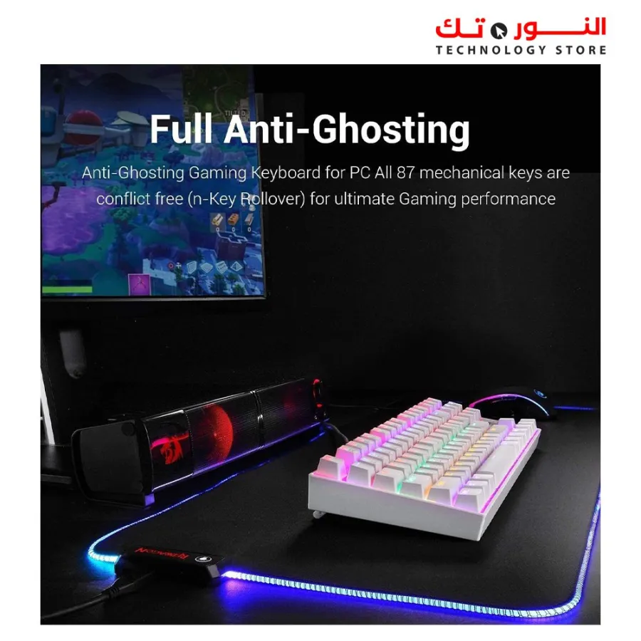 "redragon K552 Rainbow Mechanical Gaming Keyboard Blue Switch 87 Key Tkl Design "