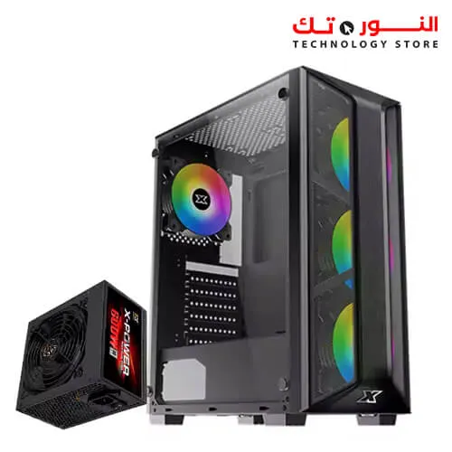XIGMATEK TRIO GAMING MID TOWER CASE+4FAN RGB With psu 600W80plus