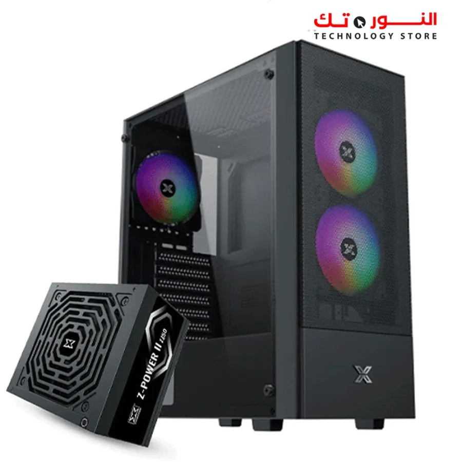 XIGMATEK HERO II AIR 4-FAN RGB CASE + Z-POWER II Z650 500W PSU
