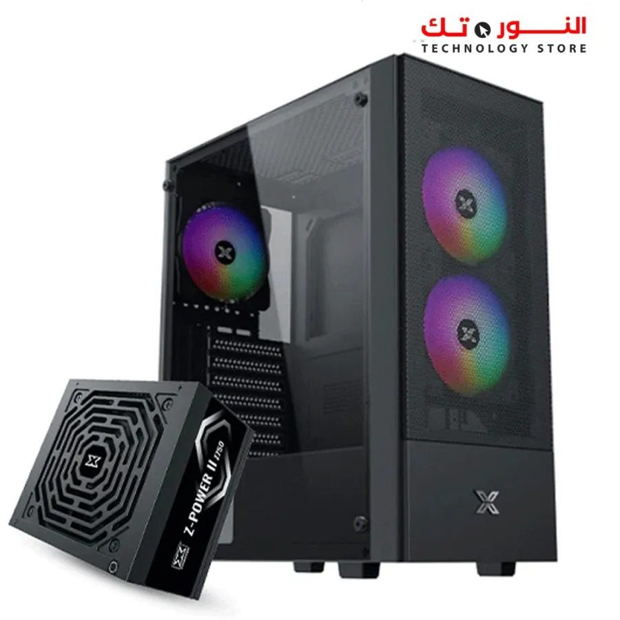 XIGMATEK HERO II AIR 4-FAN ARGB CASE + Z-POWER II Z750 600W PSU