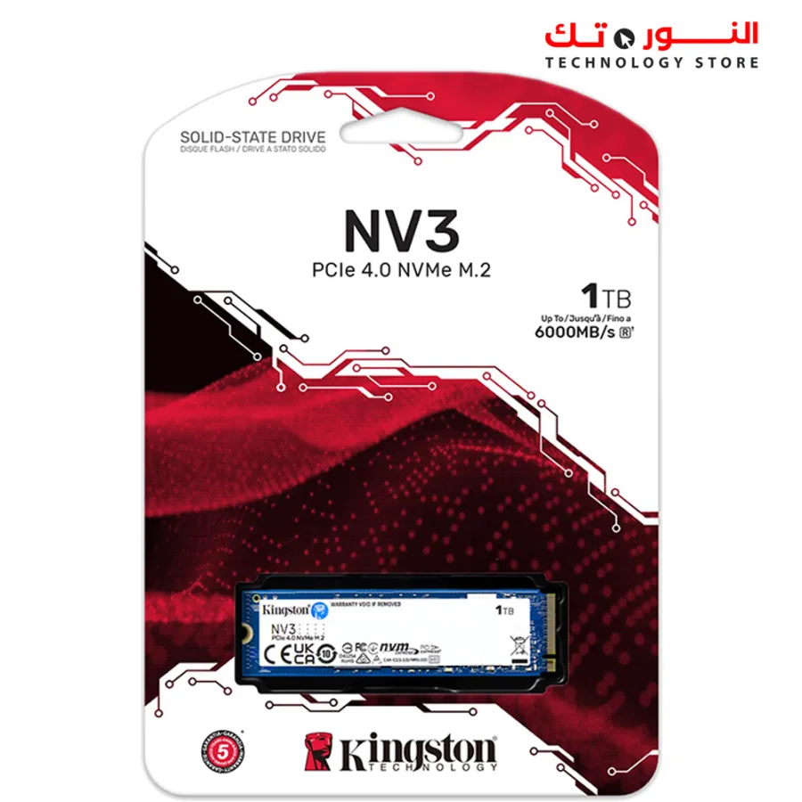 KINGSTON NV3 PCIe 4.0 NVMe SSD 1TB UP TO 6000MB s M.2 2280 3D NAND