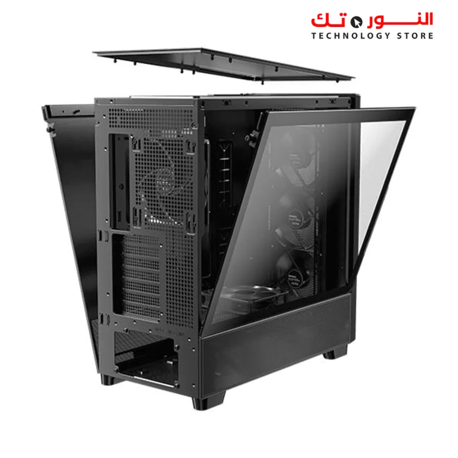 Antec Flux Wood Mesh, 5 x PWM Fans Included, High-Airflow Front Panel with Walnut Wood, Type-C, 420mm Radiator & Back Connect Motherboard Support