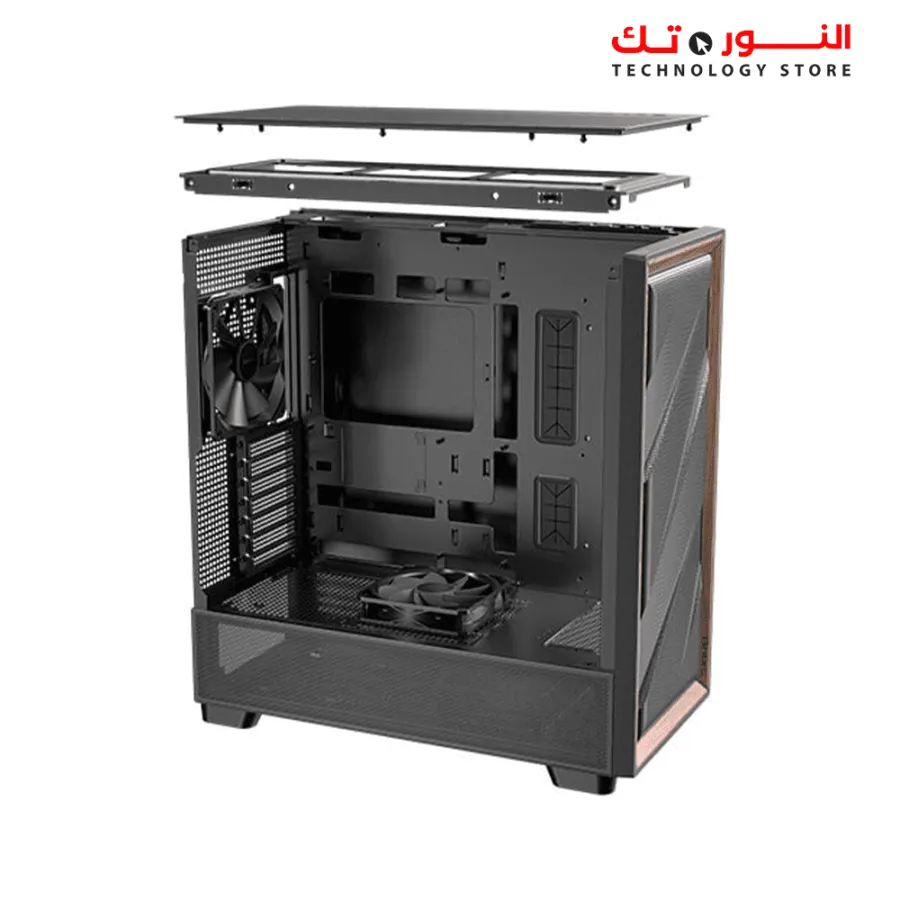 Antec Flux Wood Mesh, 5 x PWM Fans Included, High-Airflow Front Panel with Walnut Wood, Type-C, 420mm Radiator & Back Connect Motherboard Support