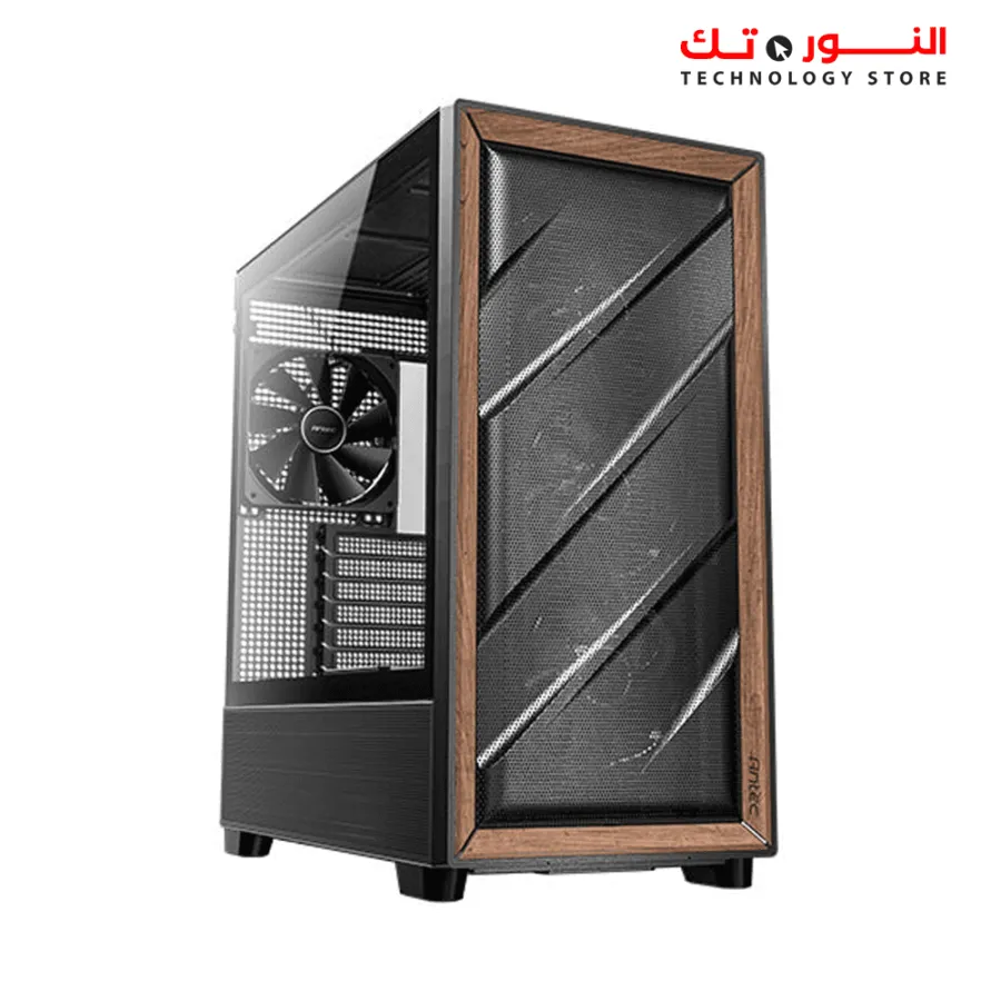Antec Flux Wood Mesh, 5 x PWM Fans Included, High-Airflow Front Panel with Walnut Wood, Type-C, 420mm Radiator & Back Connect Motherboard Support