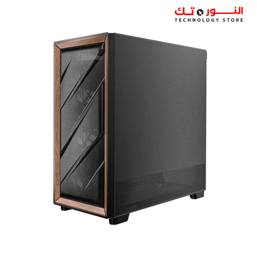 Antec Flux Wood Mesh, 5 x PWM Fans Included, High-Airflow Front Panel with Walnut Wood, Type-C, 420mm Radiator & Back Connect Motherboard Support