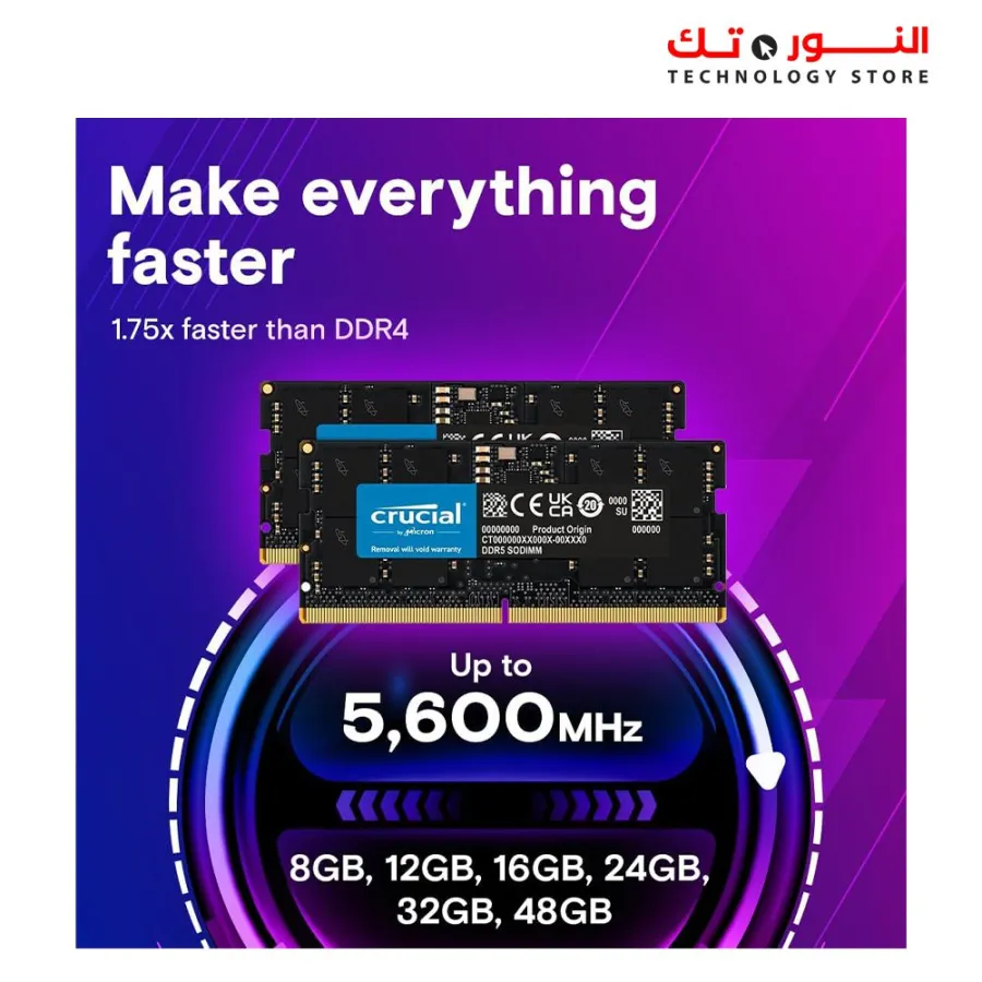Crucial LAPTOP RAM 16GB DDR5 5600MHz