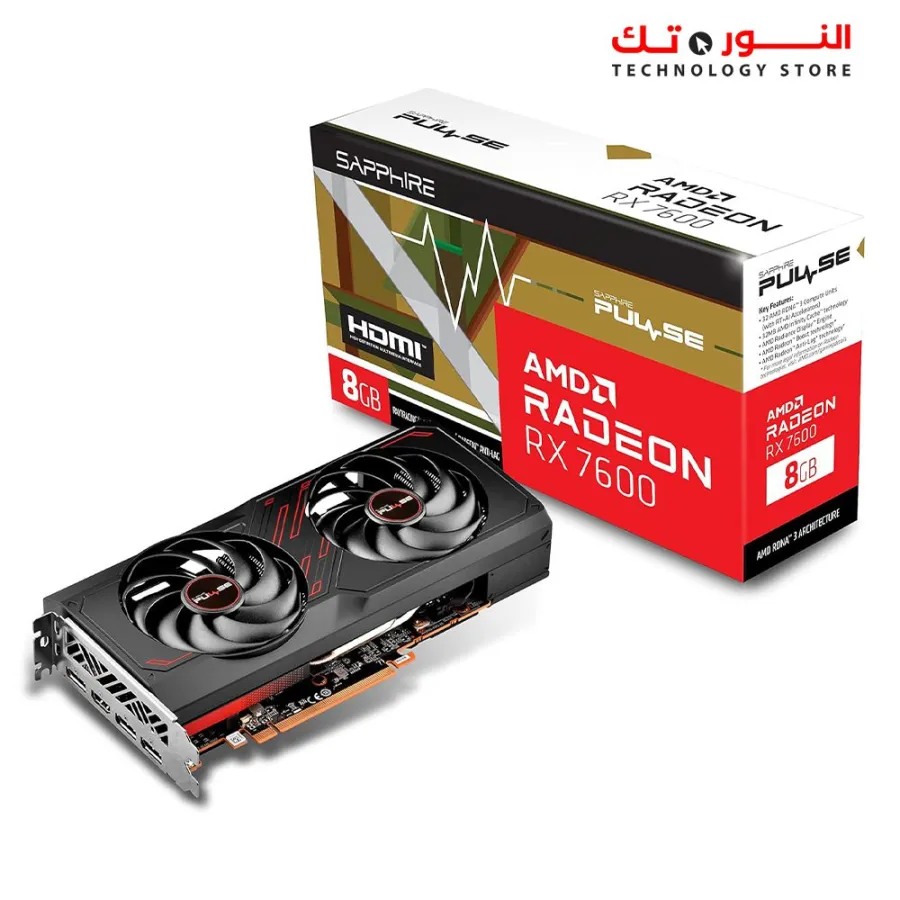Sapphire Pulse AMD Radeon RX 7600 8GB GDDR6 OC , AMD RDNA 3