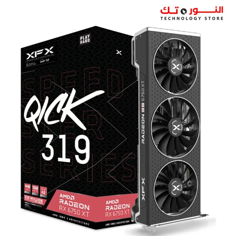 XFX Speedster QICK319 Radeon RX 6750XT Gaming Graphics Card with 12GB GDDR6  AMD RDNA 2