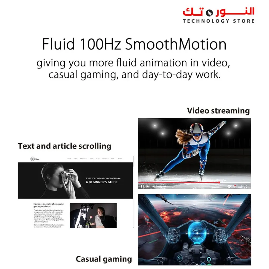 ASUS VA24EHF Eye Care Gaming Monitor – 23.8-inch, IPS, Full HD, Frameless, 100Hz, Adaptive-Sync, 1ms MPRT, HDMI, Low Blue Light, Flicker Free, Wall Mountable