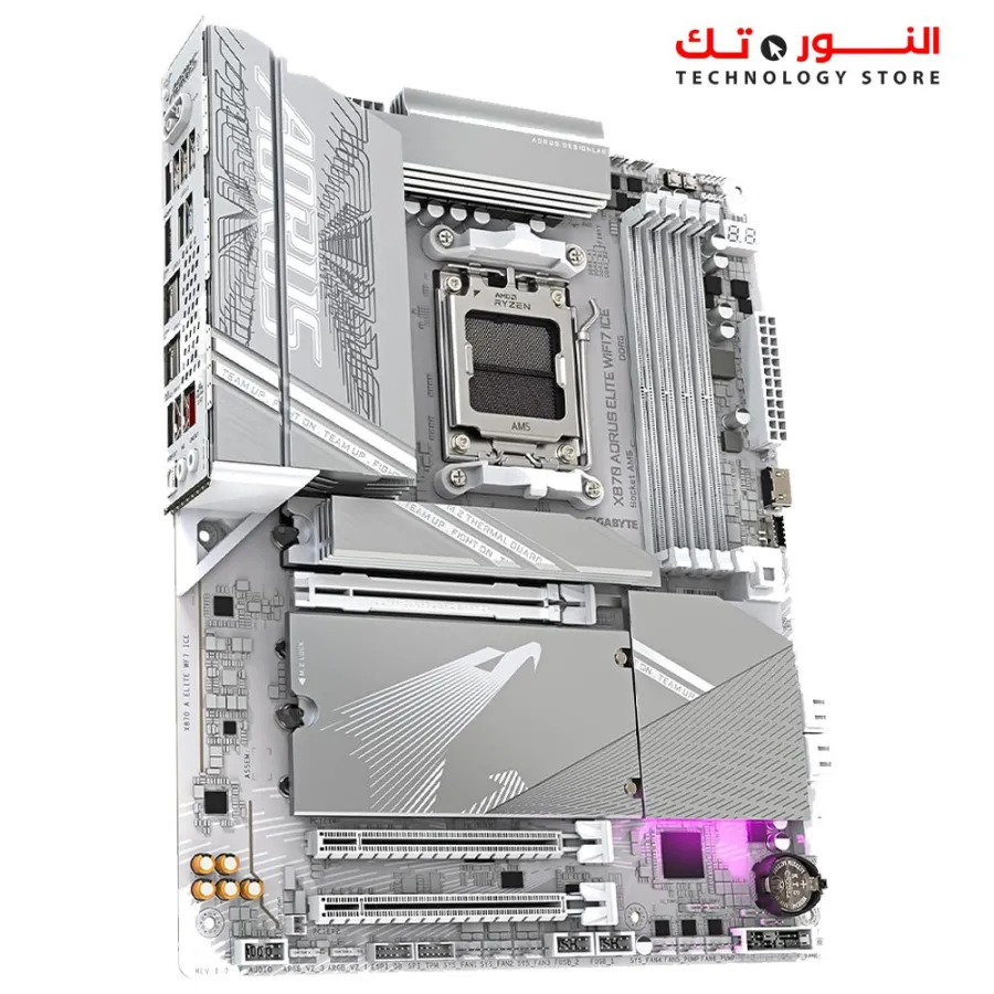 GIGABYTE X870 AORUS Elite WIFI7 ICE AMD AM5 LGA 1718 Motherboard, ATX, DDR5, 4X M.2, PCIe 5.0, USB4,
